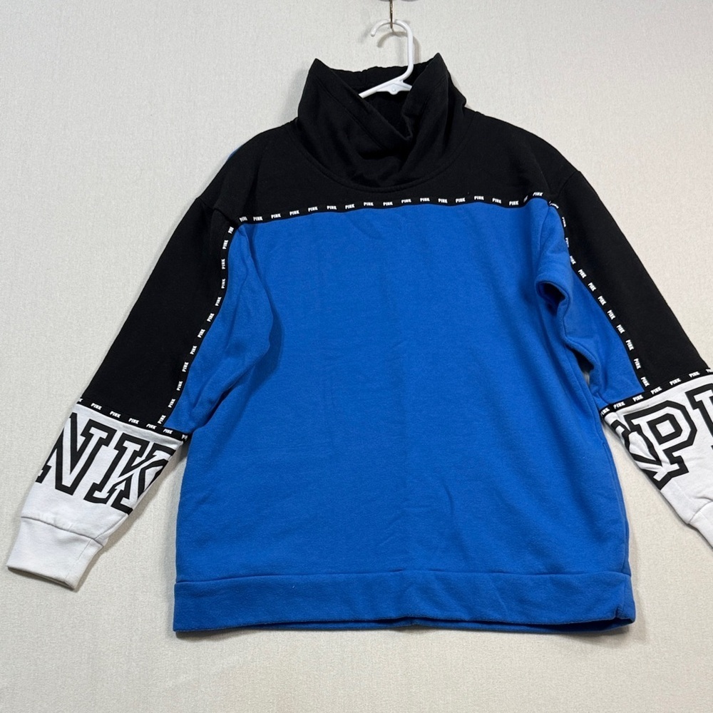 PINK Victoria's Secret Black and Blue Turtleneck Sweater